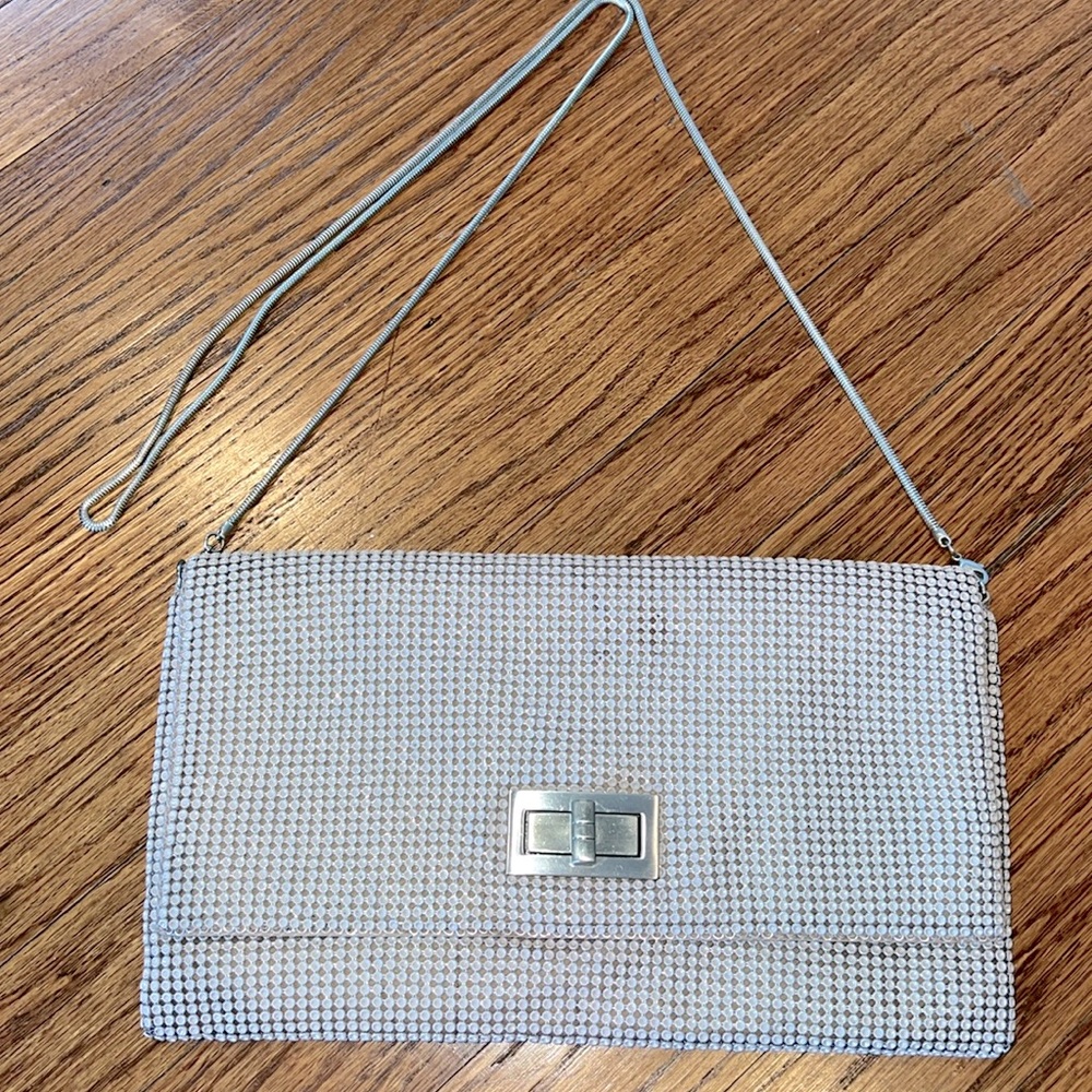 BCBGmaxazria Metal Mesh Crossbody Clutch